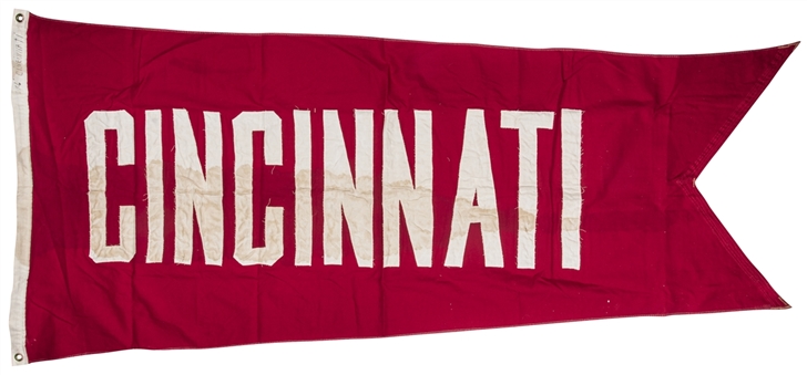 Late 1960s Cincinnati Reds Flag Flown at Wrigley Field 